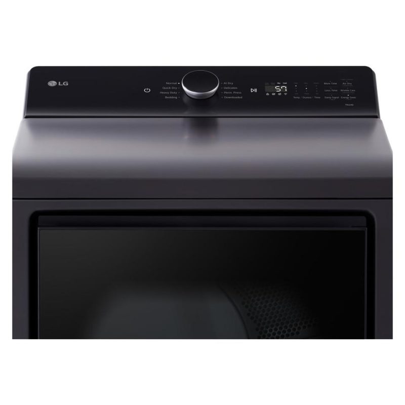 Electric Dryers |  LG 7.3 cu. ft. Ultra Large Capacity Rear Control Electric Dryer with LG EasyLoad™ Door and AI Sensing – DLE8400BE Black Electric Dryers Black