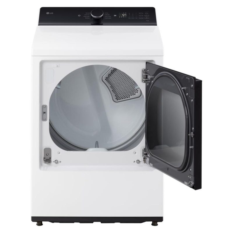 Electric Dryers |  LG 7.3 cu. ft. Ultra Large Capacity Rear Control Electric Dryer with LG EasyLoad™ Door and AI Sensing – DLE8400WE White Electric Dryers Electric Dryers