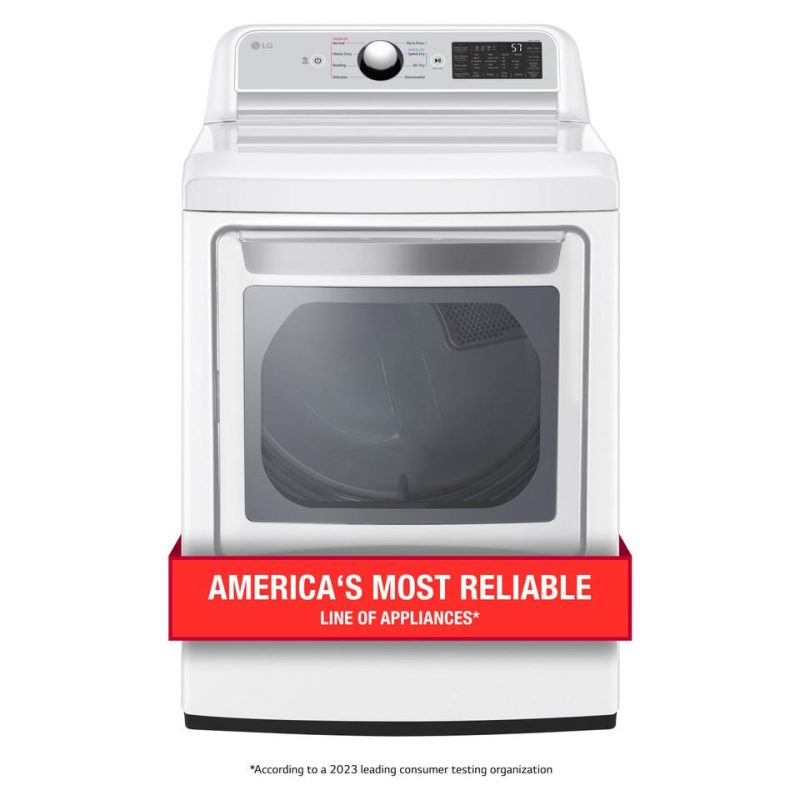 Electric Dryers |  LG 7.3 cu. ft. Ultra Large Capacity Smart wi-fi Enabled Rear Control Electric Dryer with EasyLoad™ Door – DLE7400WE White Electric Dryers Electric Dryers