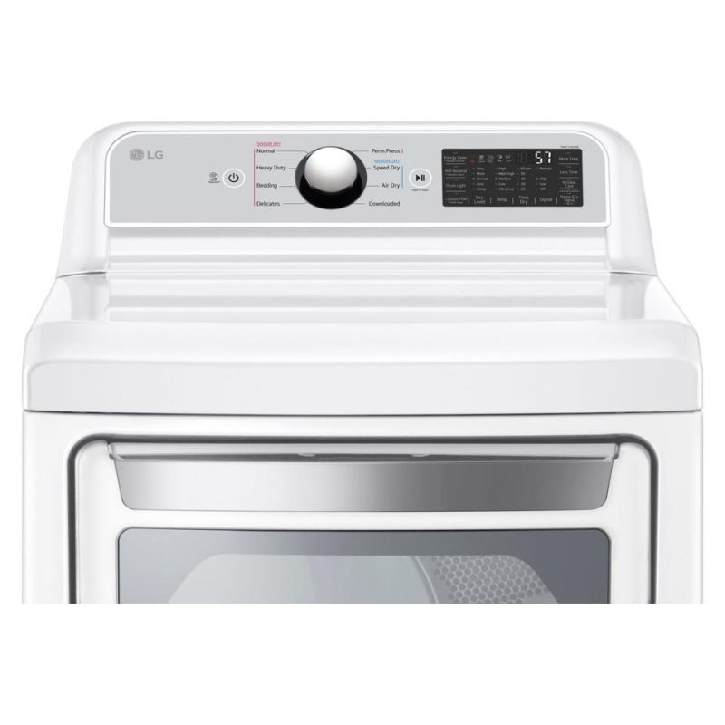 Electric Dryers |  LG 7.3 cu. ft. Ultra Large Capacity Smart wi-fi Enabled Rear Control Electric Dryer with EasyLoad™ Door – DLE7400WE White Electric Dryers Electric Dryers