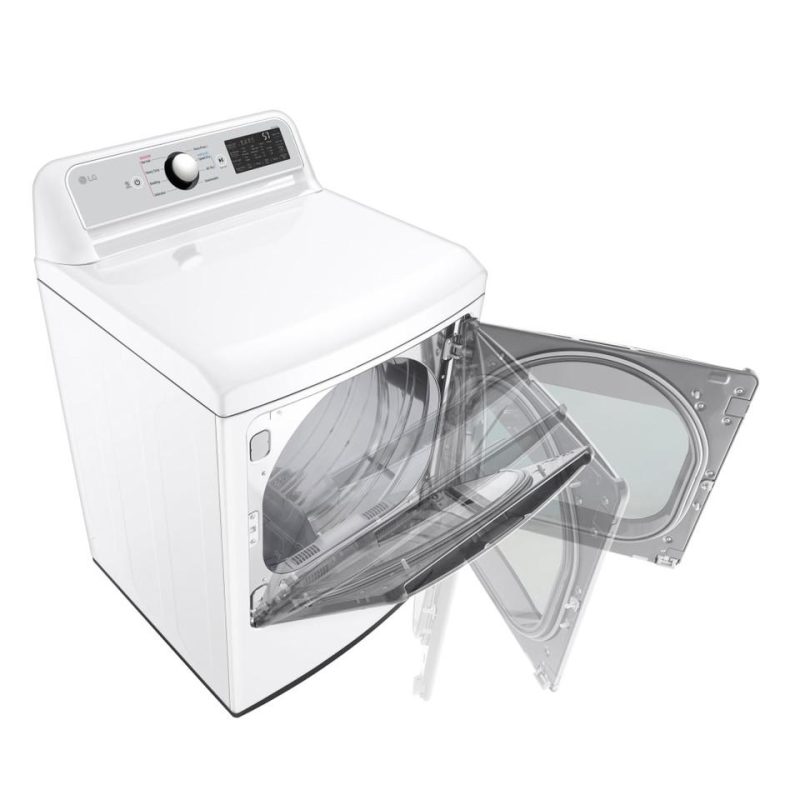 Electric Dryers |  LG 7.3 cu. ft. Ultra Large Capacity Smart wi-fi Enabled Rear Control Electric Dryer with EasyLoad™ Door – DLE7400WE White Electric Dryers Electric Dryers