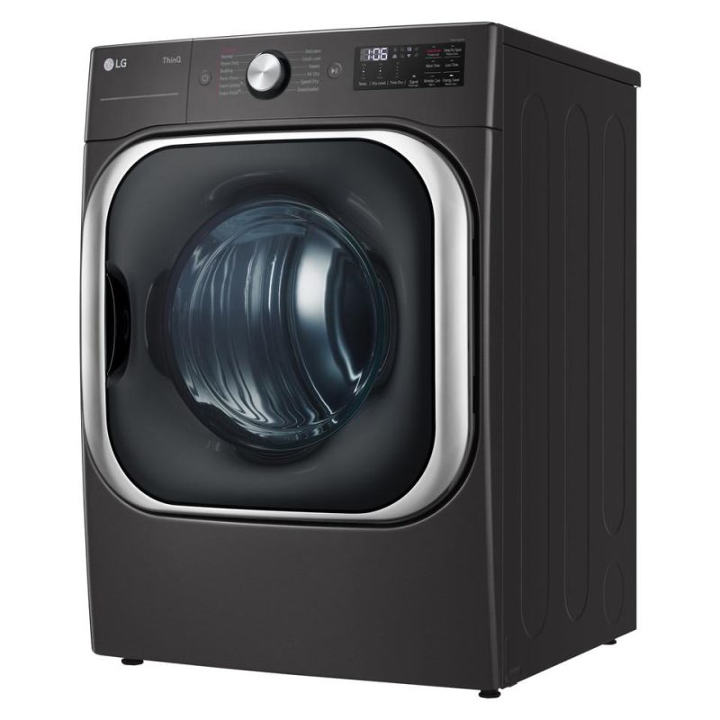 Electric Dryers |  LG 9.0 cu. ft. Mega Capacity Smart wi-fi Enabled Front Load Electric Dryer with TurboSteam™ and Built-In Intelligence – DLEX8900B Black Electric Dryers Black