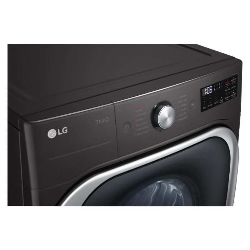 Electric Dryers |  LG 9.0 cu. ft. Mega Capacity Smart wi-fi Enabled Front Load Electric Dryer with TurboSteam™ and Built-In Intelligence – DLEX8900B Black Electric Dryers Black