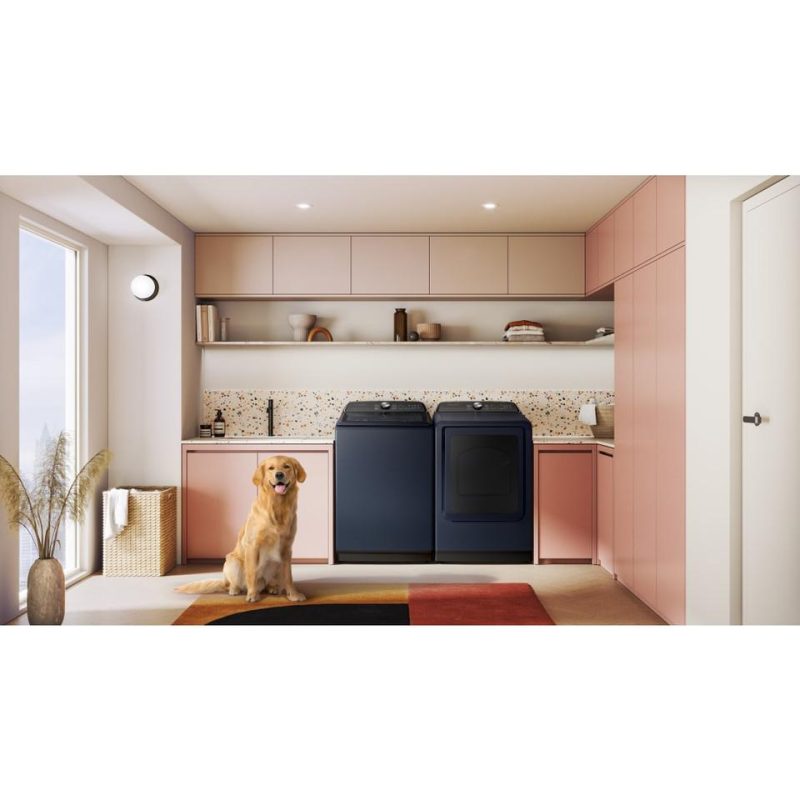 Electric Dryers |  Samsung 7.4 cu. ft. Smart Electric Dryer with Pet Care Dry and Steam Sanitize+ – DVE54CG7150D Blue Electric Dryers Blue