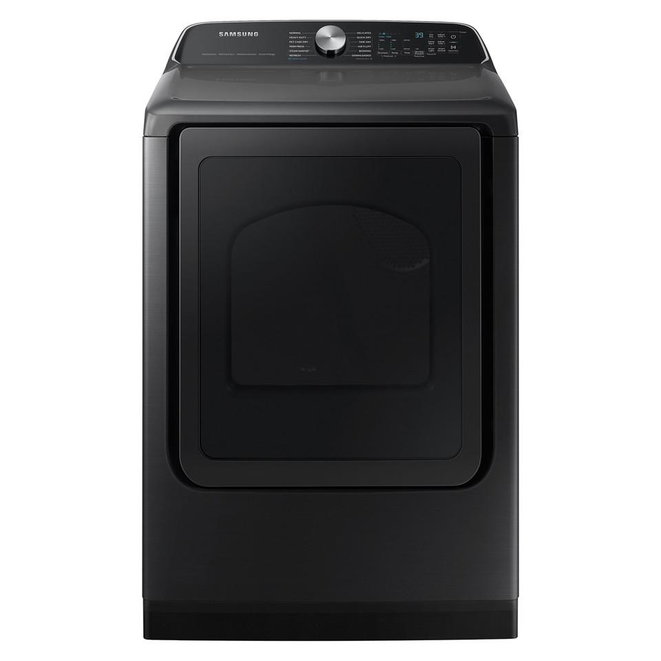 Electric Dryers |  Samsung 7.4 cu. ft. Smart Electric Dryer with Steam Sanitize+ – DVE55CG7100V Black Electric Dryers Black