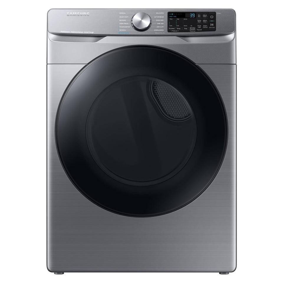 Electric Dryers |  Samsung 7.5 Cu. Ft. Electric Dryer with Steam Sanitize+ in Platinum – DVE45B6300P Gray Electric Dryers Electric Dryers