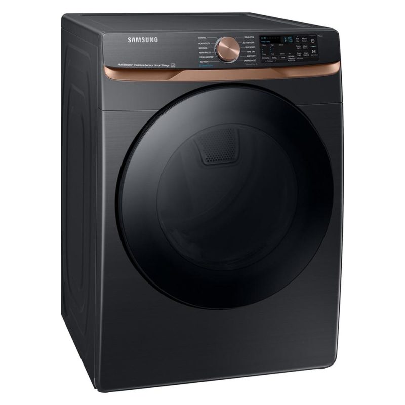 Electric Dryers |  Samsung 7.5 cu. ft. Smart Electric Dryer in Brushed Black with Steam Sanitize+ and Sensor Dry – DVE50BG8300V Black Electric Dryers Black