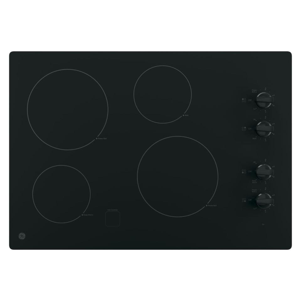 Electric |  GE 30” Built-In Knob Control Electric Cooktop with Black Trim – JP3030DJBB Black Cooktops Black