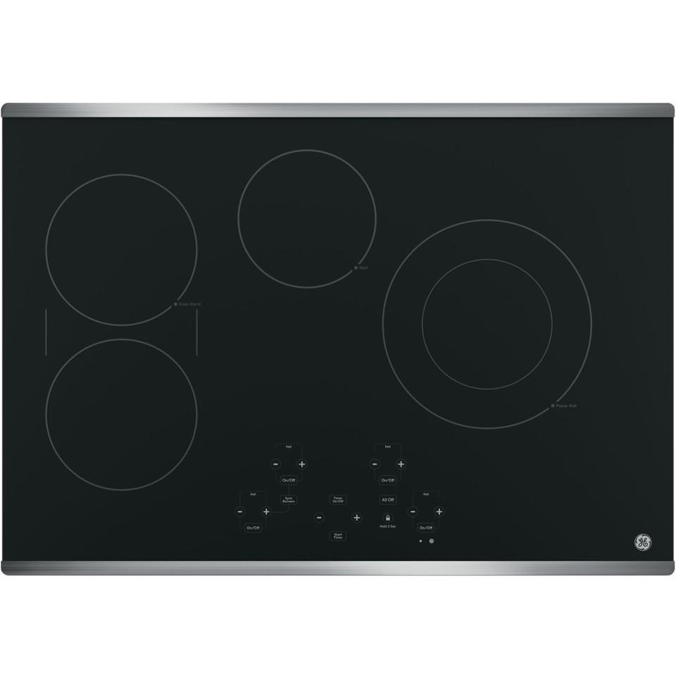 Electric |  GE 30” Built-In Touch Control Electric Cooktop with Stainless Steel Trim – JP5030SJSS Black Cooktops Black