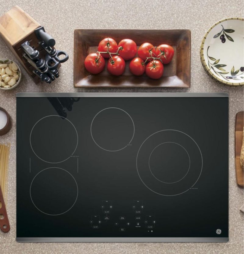 Electric |  GE 30” Built-In Touch Control Electric Cooktop with Stainless Steel Trim – JP5030SJSS Black Cooktops Black