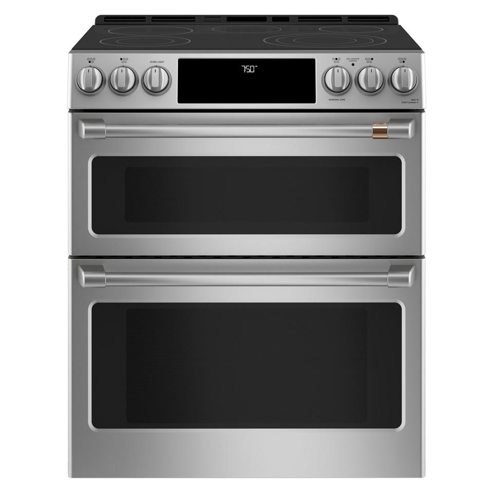 Electric Ranges |  Cafe 30 in. 6.7 cu. ft. Smart Slide-In Double Oven Electric Range with Convection in Stainless Steel – CES750P2MS1 Stainless Steel Electric Ranges Electric Ranges