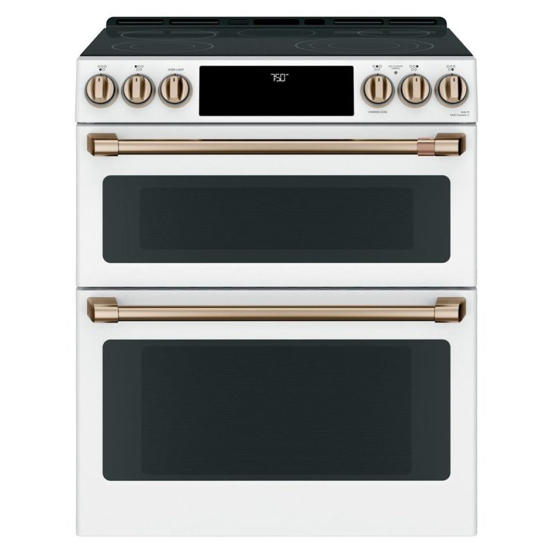 Electric Ranges |  Cafe 30 in. 7.0 cu. ft. Smart Slide-In Double Oven Electric Range with Convection in Matte White, Fingerprint Resistant – CES750P4MW2 White Electric Ranges