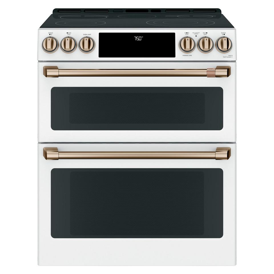 Electric Ranges |  Cafe 30 in. 7.0 cu. ft. Smart Slide-In Double Oven Electric Range with Convection in Matte White, Fingerprint Resistant – CES750P4MW2 White Electric Ranges