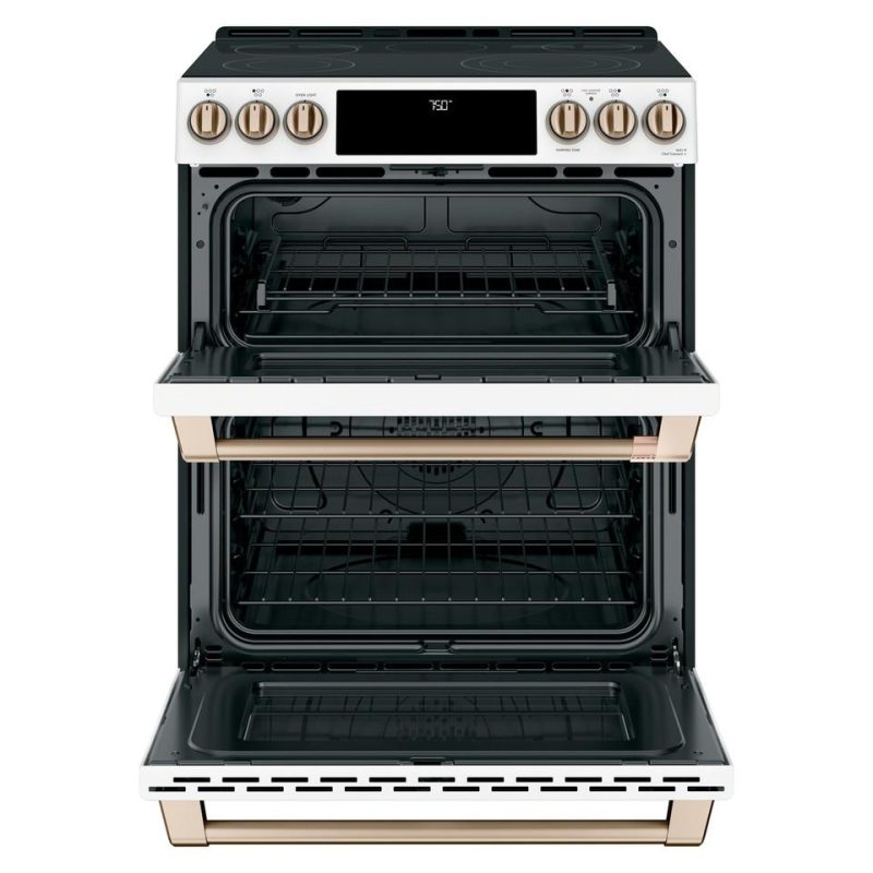 Electric Ranges |  Cafe 30 in. 7.0 cu. ft. Smart Slide-In Double Oven Electric Range with Convection in Matte White, Fingerprint Resistant – CES750P4MW2 White Electric Ranges