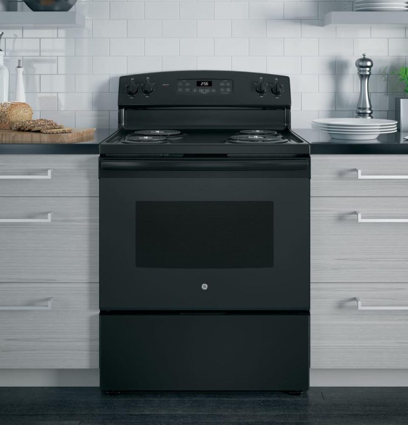 Electric Ranges |  GE® 30” Free-Standing Electric Range (JB256DMBB) Black Electric Ranges Black