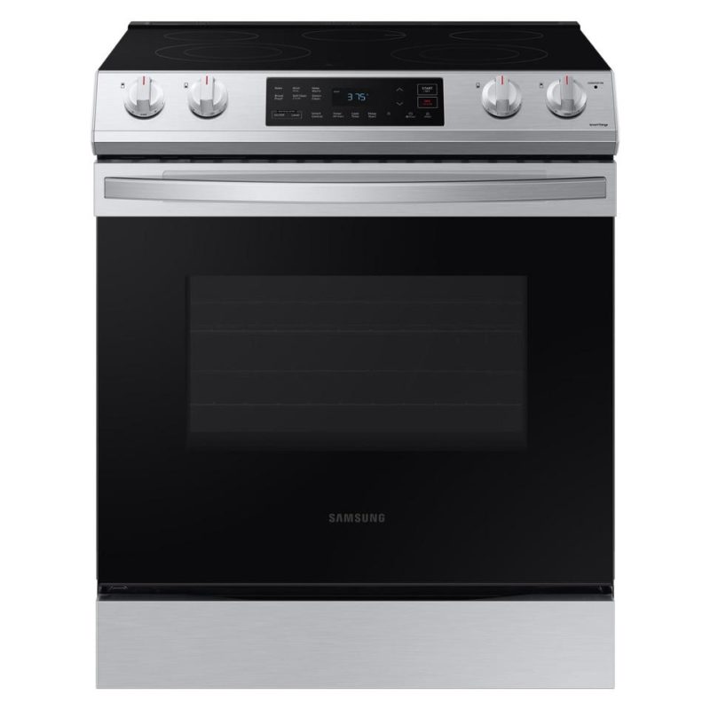 Electric Ranges |  Samsung 6.3 cu ft. Front Control Slide-in Electric Range with Wi-Fi – NE63T8111SS Stainless Steel Electric Ranges Electric Ranges