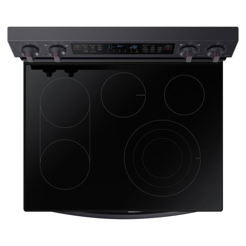 Electric Ranges |  Samsung 6.3 cu. ft. Smart Freestanding Electric Range with Flex Duo™, No Preheat Air Fry & Griddle in Black Stainless Steel – NE63A6751SG Black Electric Ranges Black