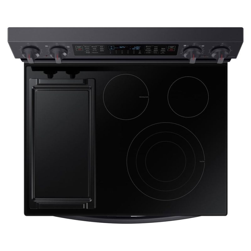 Electric Ranges |  Samsung 6.3 cu. ft. Smart Freestanding Electric Range with Flex Duo™, No Preheat Air Fry & Griddle in Black Stainless Steel – NE63A6751SG Black Electric Ranges Black