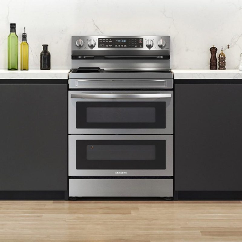 Electric Ranges |  Samsung 6.3 cu. ft. Smart Freestanding Electric Range with Flex Duo™, No Preheat Air Fry & Griddle in Stainless Steel – NE63A6751SS Stainless Steel Electric Ranges Electric Ranges