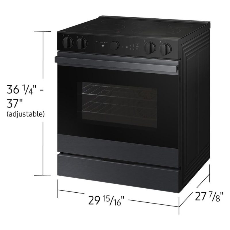 Electric Ranges |  Samsung Bespoke Smart Slide-In Electric Range 6.3 cu. ft. with Air Sous Vide & Air Fry – NSE6DG8500MT Black Electric Ranges Black