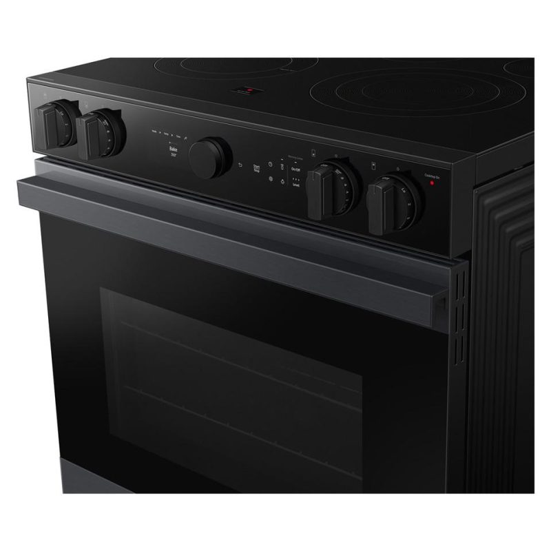 Electric Ranges |  Samsung Bespoke Smart Slide-In Electric Range 6.3 cu. ft. with Air Sous Vide & Air Fry – NSE6DG8500MT Black Electric Ranges Black