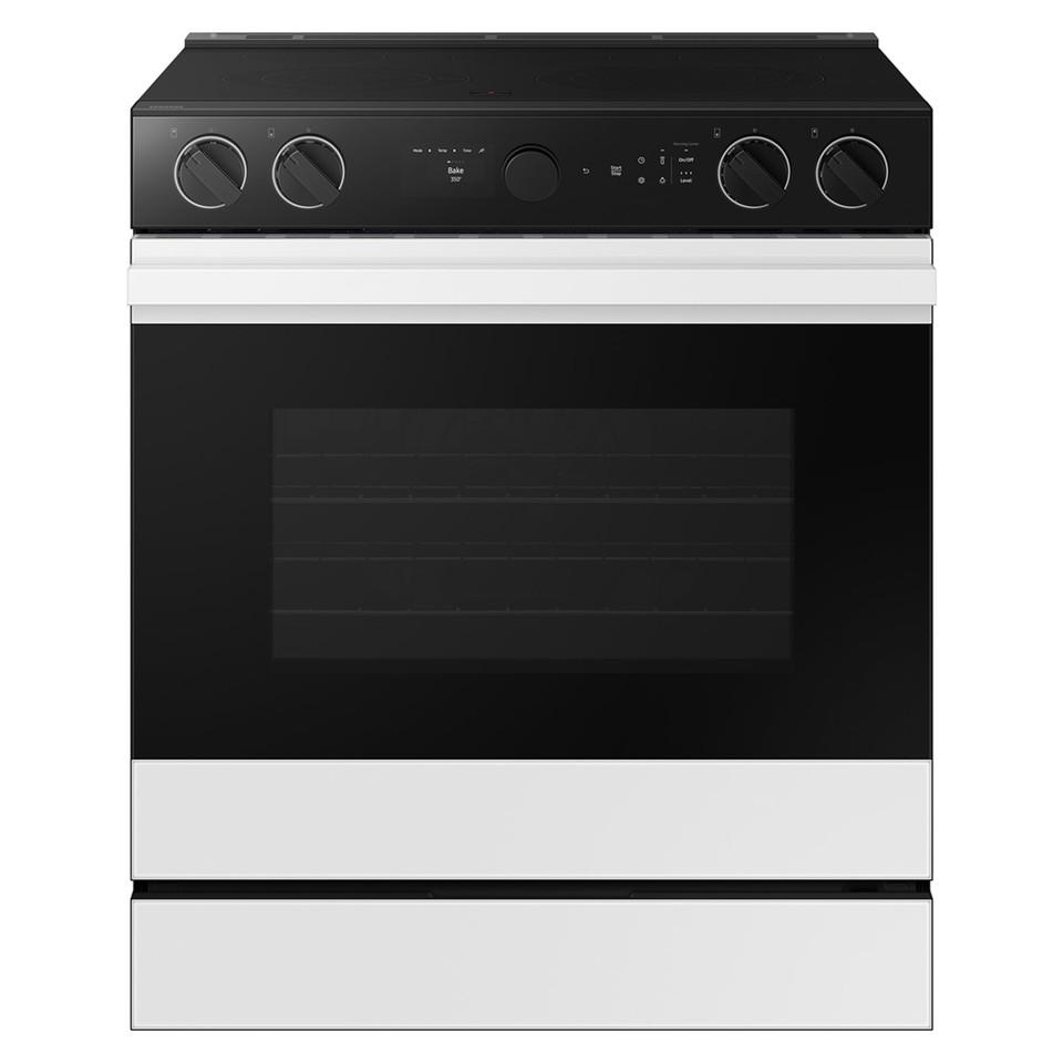 Electric Ranges |  Samsung Bespoke Smart Slide-In Electric Range 6.3 cu. ft. with Smart Oven Camera & Illuminated Precision Knobs – NSE6DB870012 White Electric Ranges Electric Ranges