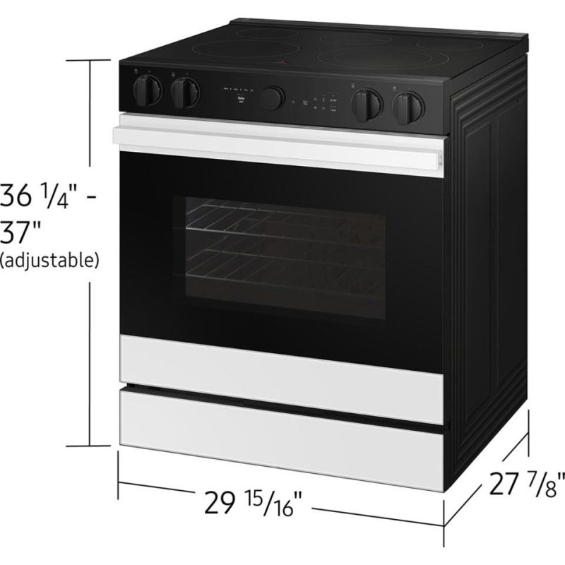 Electric Ranges |  Samsung Bespoke Smart Slide-In Electric Range 6.3 cu. ft. with Smart Oven Camera & Illuminated Precision Knobs – NSE6DB870012 White Electric Ranges Electric Ranges