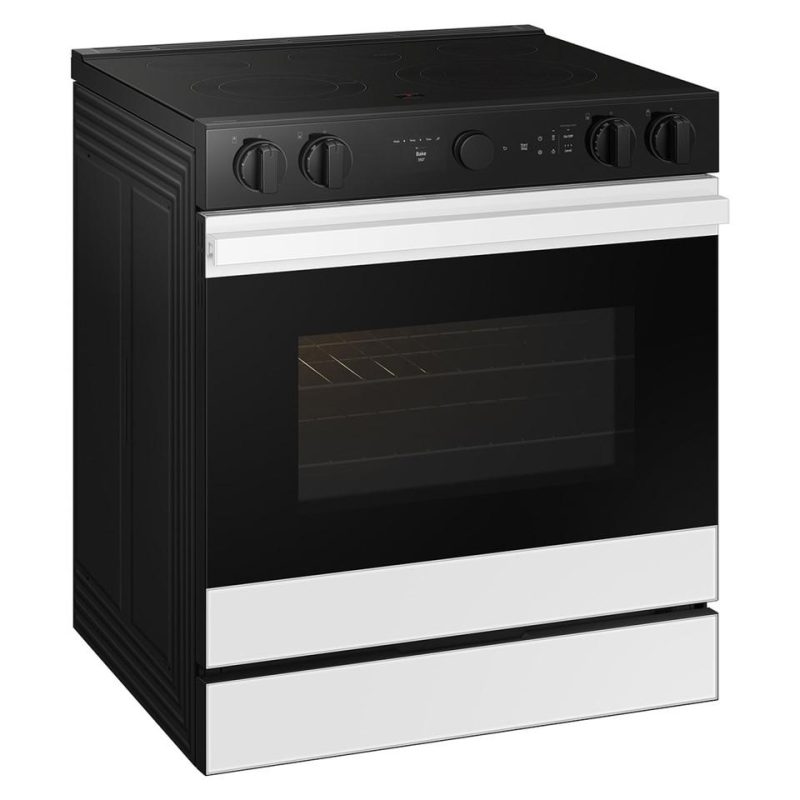 Electric Ranges |  Samsung Bespoke Smart Slide-In Electric Range 6.3 cu. ft. with Smart Oven Camera & Illuminated Precision Knobs – NSE6DB870012 White Electric Ranges Electric Ranges