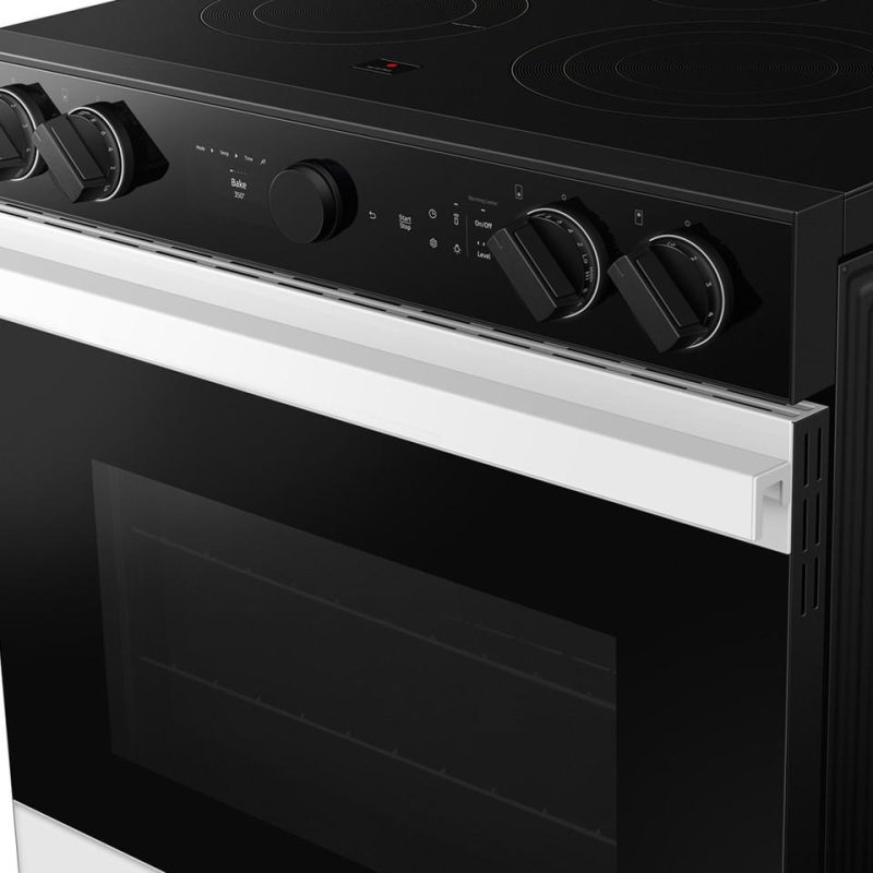 Electric Ranges |  Samsung Bespoke Smart Slide-In Electric Range 6.3 cu. ft. with Smart Oven Camera & Illuminated Precision Knobs – NSE6DB870012 White Electric Ranges Electric Ranges