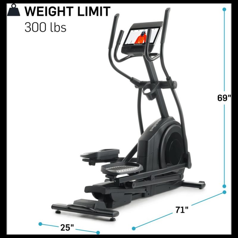 Elliptical |  NordicTrack AirGlide 14i; iFIT-enabled Elliptical for Low-Impact Cardio Workouts with 14” Tilting Touchscreen -NTEL71423 Black Elliptical Black