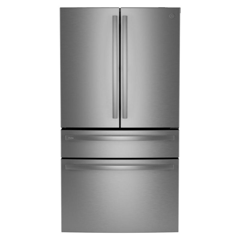 French Door Refrigerators |  GE Profile™ Series ENERGY STAR® 29 Cu. Ft. Smart Fingerprint Resistant 4-Door French-Door Refrigerator with Door In Door – PGD29BYTFS Stainless Steel French Door Refrigerators French Door Refrigerators