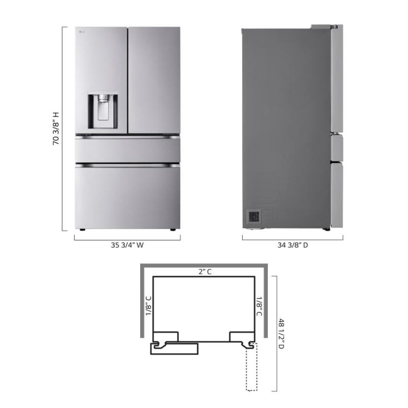 French Door Refrigerators |  LG 29 cu. ft. Smart Standard-Depth MAX™ 4-Door French Door Refrigerator with Full-Convert Drawer – LF29S8330S Stainless Steel French Door Refrigerators French Door Refrigerators