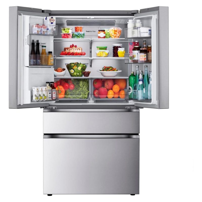 French Door Refrigerators |  LG 29 cu. ft. Smart Standard-Depth MAX™ 4-Door French Door Refrigerator with Full-Convert Drawer – LF29S8330S Stainless Steel French Door Refrigerators French Door Refrigerators