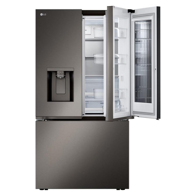 French Door Refrigerators |  LG 30.7 cu. ft. PrintProof Black Stainless Steel French Door Refrigerator – LRYKS3106D Black French Door Refrigerators Black