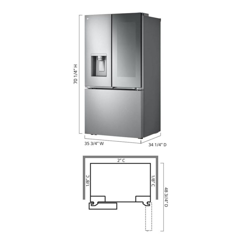 French Door Refrigerators |  LG 30.7 cu. ft. PrintProof Stainless Steel French Door Refrigerator – LRYKS3106S Stainless Steel French Door Refrigerators French Door Refrigerators