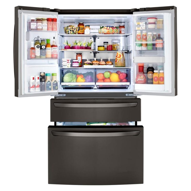 French Door Refrigerators |  LG 30 cu. ft. Smart Refrigerator with Craft Ice™ Maker – LRMDS3006D Black French Door Refrigerators Black