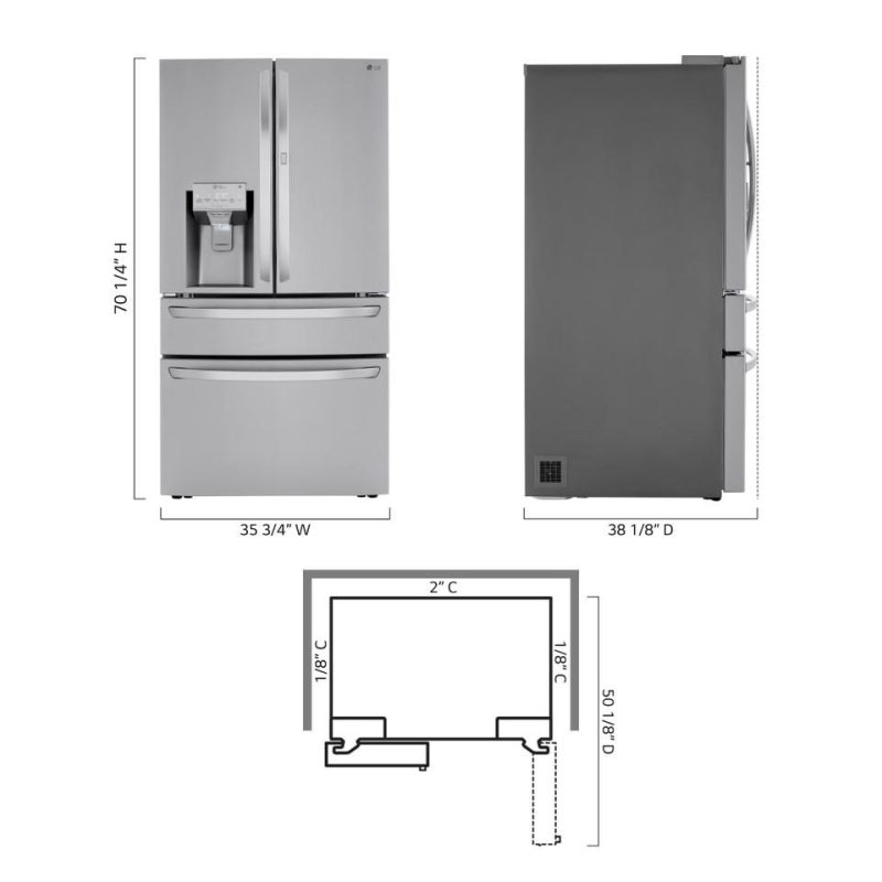 French Door Refrigerators |  LG 30 cu. ft. Smart Refrigerator with Craft Ice™ Maker – LRMDS3006S Stainless Steel French Door Refrigerators French Door Refrigerators