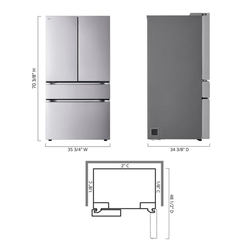 French Door Refrigerators |  LG 30 cu. ft. Smart Standard-Depth MAX™ 4-Door French Door Refrigerator with Full-Convert Drawer – LF30S8210S Stainless Steel French Door Refrigerators French Door Refrigerators