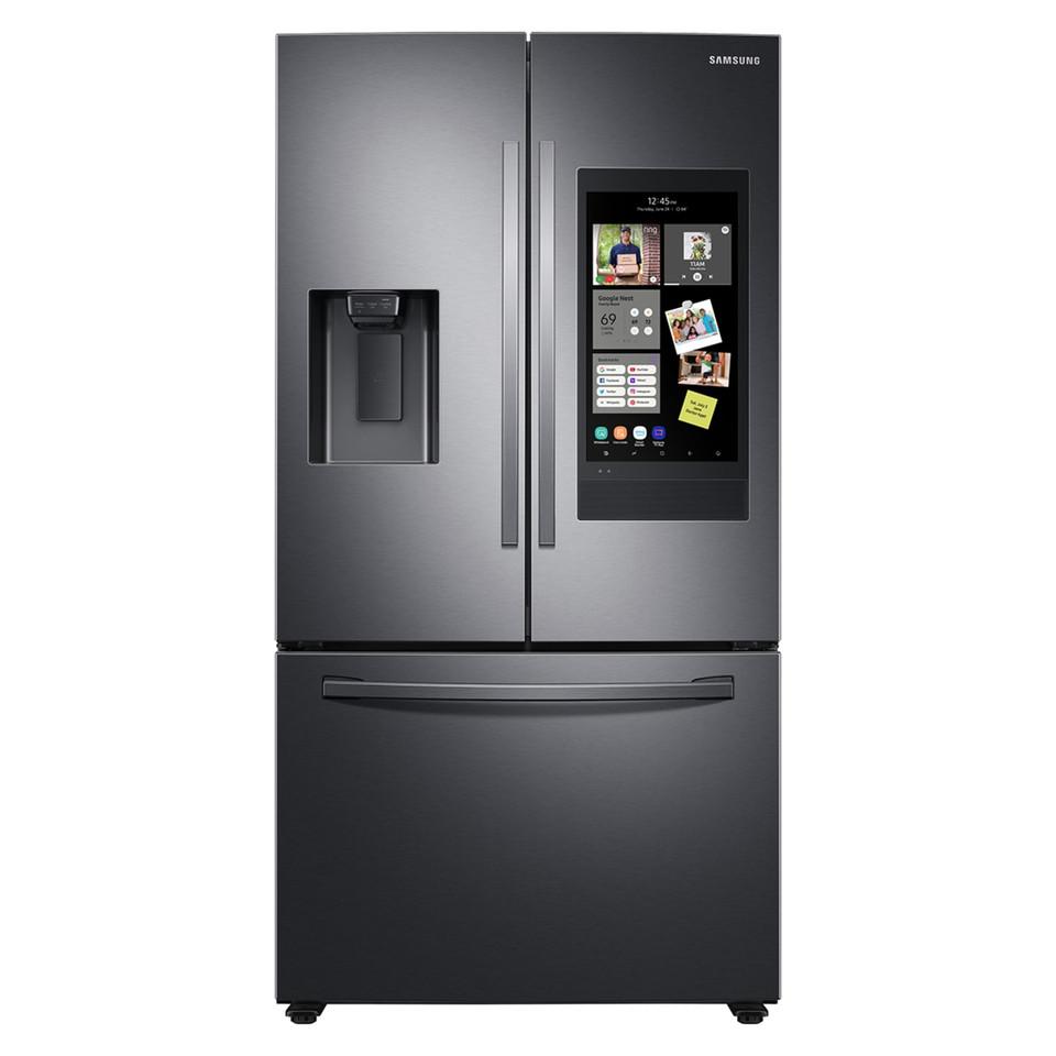 French Door Refrigerators |  Samsung 26.5 cu. ft. French Door Refrigerator with Family Hub and External Water & Ice Dispenser – RF27T5501SG Black French Door Refrigerators Black