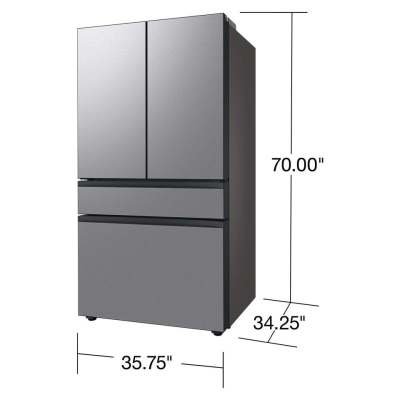 French Door Refrigerators |  Samsung 29 cu. ft. Bespoke 4-Door French Door Refrigerator with Beverage Center in Stainless Steel – RF29BB8600QL Stainless Steel French Door Refrigerators French Door Refrigerators