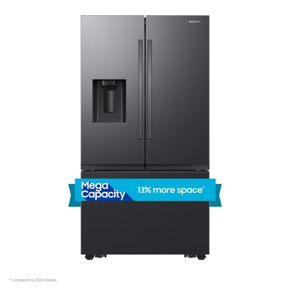 French Door Refrigerators |  Samsung 31 Cu. Ft. Fingerprint Resistant Matte Black Steel Freestanding French Door Refrigerator – RF32CG5400MT Black French Door Refrigerators Black