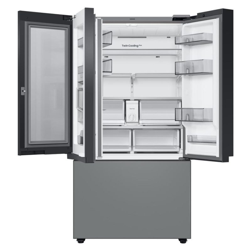 French Door Refrigerators |  Samsung Bespoke 29.8-cu ft French Door Refrigerator with Dual Ice Maker and Door within Door – RF30BB69006M Stainless Steel French Door Refrigerators French Door Refrigerators