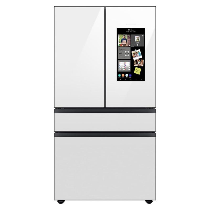 French Door Refrigerators |  Samsung Bespoke 4-Door French Door Refrigerator (29 cu. ft.) with Family Hub White Glass – RF29BB890012 White French Door Refrigerators French Door Refrigerators