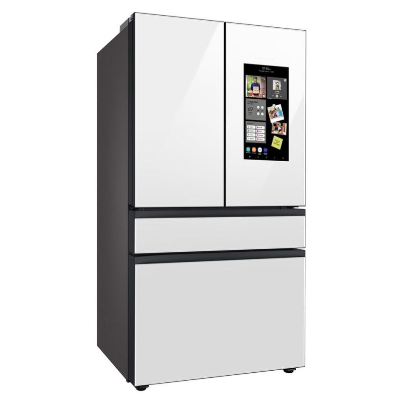 French Door Refrigerators |  Samsung Bespoke 4-Door French Door Refrigerator (29 cu. ft.) with Family Hub White Glass – RF29BB890012 White French Door Refrigerators French Door Refrigerators