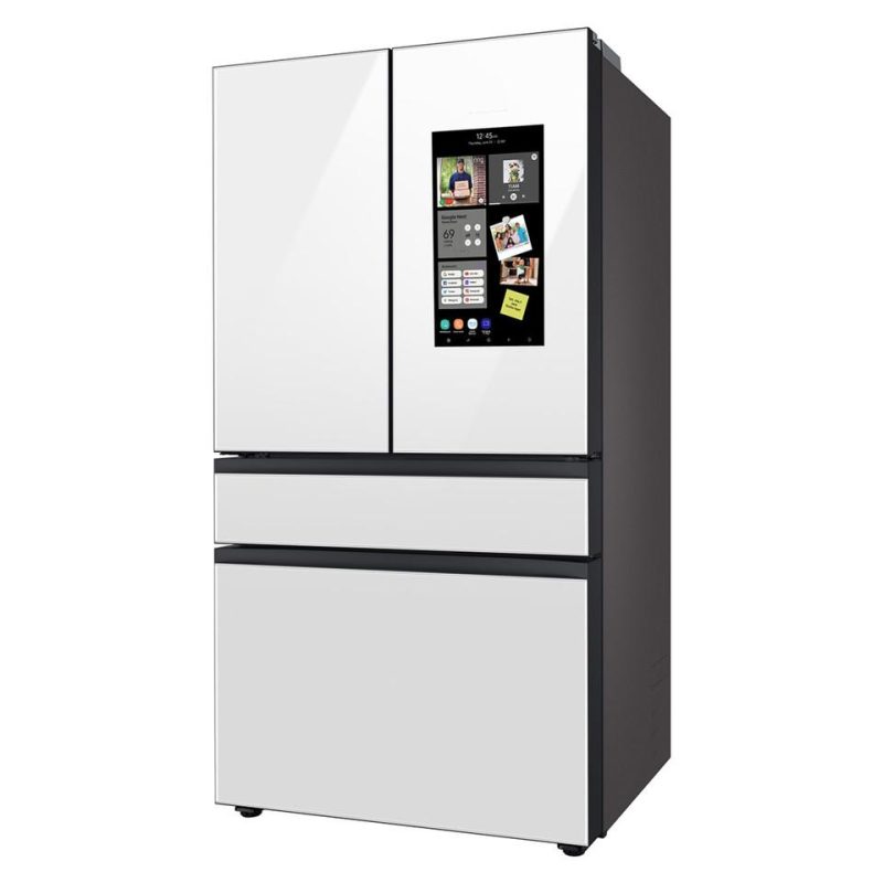 French Door Refrigerators |  Samsung Bespoke 4-Door French Door Refrigerator (29 cu. ft.) with Family Hub White Glass – RF29BB890012 White French Door Refrigerators French Door Refrigerators