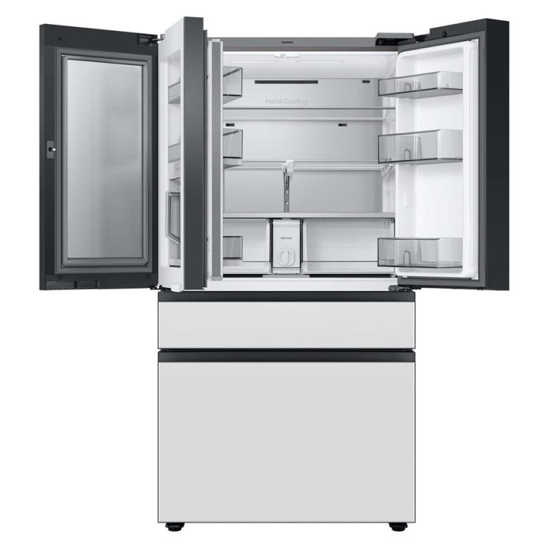 French Door Refrigerators |  Samsung Bespoke 4-Door French Door Refrigerator (29 cu. ft.) with Family Hub White Glass – RF29BB890012 White French Door Refrigerators French Door Refrigerators