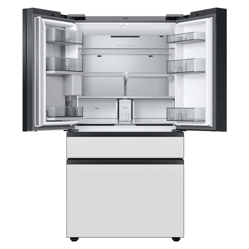 French Door Refrigerators |  Samsung Bespoke 4-Door French Door Refrigerator (29 cu. ft.) with Family Hub White Glass – RF29BB890012 White French Door Refrigerators French Door Refrigerators