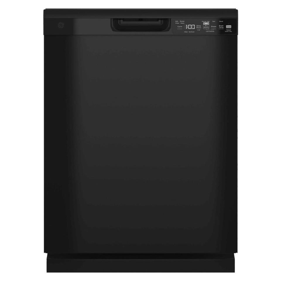 Front Control |  GE Front Control Built-In Dishwasher with Sanitize Cycle & Dry Boost – GDF550PGRBB Black Dishwashers Black