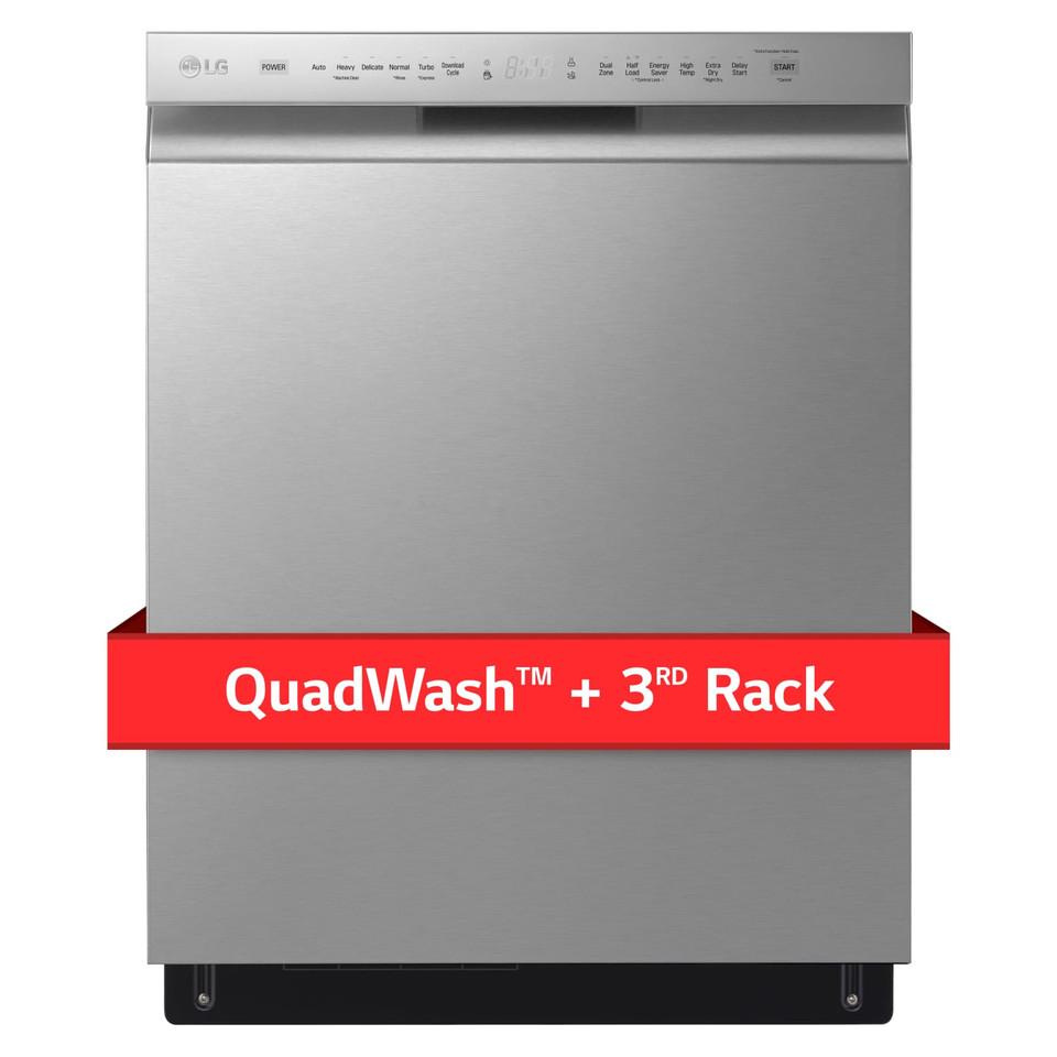 Front Control |  LG Front Control Dishwasher with QuadWash™ – LDFN4542S Stainless Steel Dishwashers Front Control