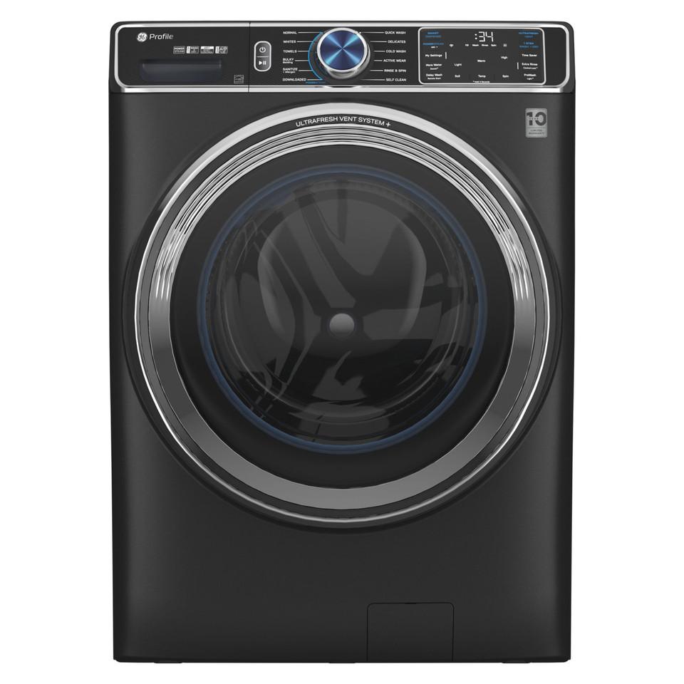 Front-load Washers |  GE Profile 5.3 cu. ft. Capacity Smart Front Load Washer w/ Adaptive SmartDispense UltraFresh Vent System Plus & OdorBlock – PFW950SPTDS Black Front-load Washers Black